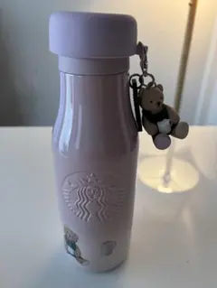 Starbucks ジェラートピケリッドカバーベアチャーム付きピンク473ml