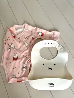 [美品] ミッフィー　シリコンスタイ 子供服 ロンパース 60サイズ