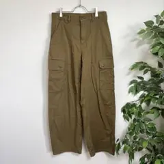 【GU】ジーユー　バレルレッグカーゴパンツ　茶　大きめ　カジュアル　アウトドアL