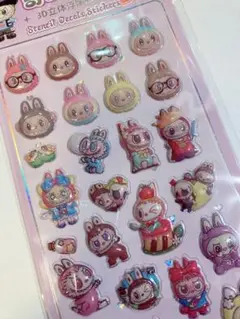 ラブブ　ぷっくり　3D 立体　シール