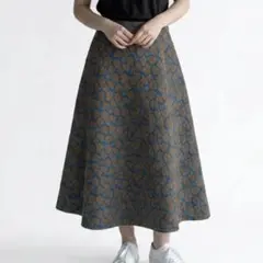 美品 オペークドットクリップ OPAQUE.CLIP スカート（M）ベージュ×青のサムネイル