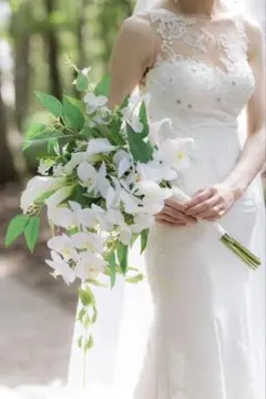 ウェディングブーケ　アーティシャルフラワー　ホワイト系