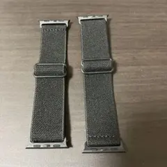 アップルウォッチバンド　38/40mm 2枚セット　ブラック 伸縮　ゴム製
