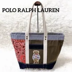 POLO RALPH LAUREN ポロベア トートバッグ デニム ペイズリー