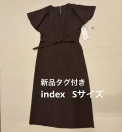 【新品タグ付】index リネンタッチフレアスリーブワンピース　接触冷感