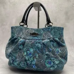 美品✨シンクビー ネバーエンディング ブルーローズ ミニトート ハンドバッグ