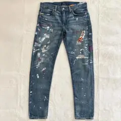 POLO RALPH LAUREN ダメージデニム 刺繍 ペイント y2k