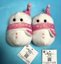 推しいろカラー　幸せの雪だるまマスコット　ピンク　2点