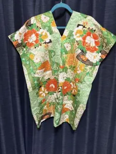 華やか！ 着物 リメイク チュニック ハンドメイド カフタン 振袖 アンティーク