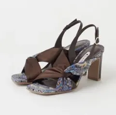 【美品】DIANA ドレープスカーフサンダル ダークブラウンカーフ24cmのサムネイル