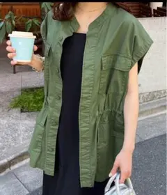 GWセール スタンドネックミリタリーベスト