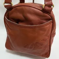 LOEWE アナグラム ナッパレザー ショルダーバッグ 肩掛け ヴィンテージ 茶