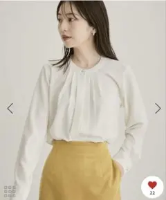 VIS 【洗える・防シワ】フロントタック長袖ブラウス ブラウス シャツ