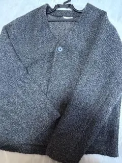 グレー Vネック ニットカーディガン