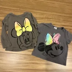 NEXT ミニーマウス 半袖 長袖Tシャツ 100cm グレー