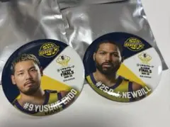 Bリーグファイナル　宇都宮ブレックス　#9遠藤祐亮＆#25ニュービル 缶バッジ