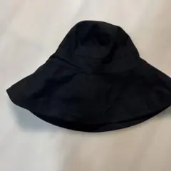 ブラック　つば広めハット UVカット56cm〜58cm