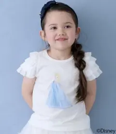 新品 プティマイン 半袖 Tシャツ 袖チュール プリンセス エルサ