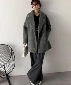 classicalelf 2wayシャギーダブルビックカラージャケットコート