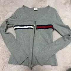 a*u様 tommy girl フロントジップ 長袖カットソー グレー XSのサムネイル