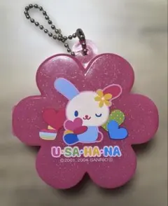 入手困難　平成サンリオグッズウサハナ 小物入れ　ピンクフラワー形