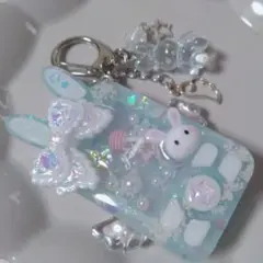 天使界隈兎ミント　ハンドメイド　シャカシャカキーホルダー　シェイカーキーホルダー