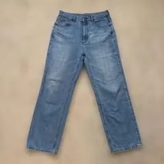 GU ストレートデニムパンツ ブルー XL