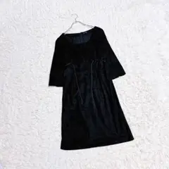 【OLIVE BRANCH】　ワンピース　（11AR）　七分袖　膝丈　無地　黒