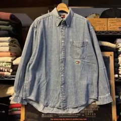 90s TommyHilfiger トミーヒルフィガー デニムボタンダウンシャツ