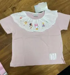 新品ミニー＆デイジー100周年襟付きピンクTシャツ　90cm
