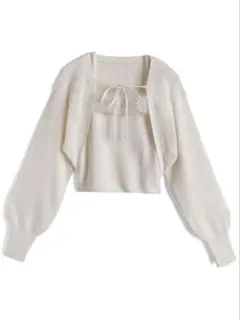 GRL ファーキャミソール×ボレロニットアンサンブル[an1918] M