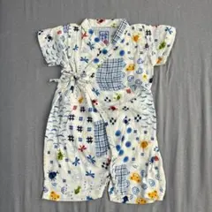 ☆美品☆ミキハウス　ベビー甚平　60-70cm 日本製　ロンパース　お祭り