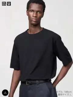 XL ユニクロユー ドライEXクルーネックTシャツ ブラック