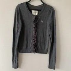 Abercrombie&Fitch グレー フリル カーディガン Lのサムネイル