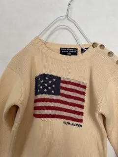 ラルフローレンサイズ3Tサイズ100 黄色イエローニット　国旗