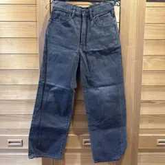 GU バギーデニム ブラック 29インチ ワイドストレート