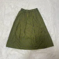 INED スカート ギンガムチェック 綿100％ ロング丈 ゴムウエスト