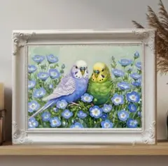 油絵 ネモフィラ畑【色紙】 52c7d486f0a1d96532a716b89f912d