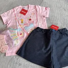 MIKIHOUSE ピンクTシャツとショートパンツセット　新品