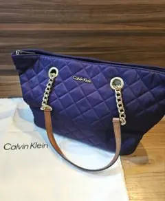 美品【Calvin Klein】 キルティング トートバッグ パープルのサムネイル