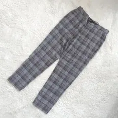 ザラ ZARA　タータンチェック　パンツ　ボトムス　グレー　EURM