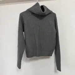 フリーサイズ グレー タートルネック セーター