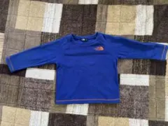 青色 長袖カットソー ロゴ刺繍　ノースフェイス