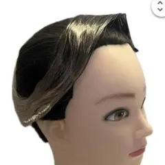 ラインストーン付ヘアウィッグ　社交ダンス　競技ダンス　茶色&シルバー　デモ用