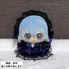 ぬい服 アンティークなフリルドレス ヘッドドレスセット ブラック×ネイビーのサムネイル