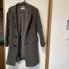 グレー ダッフルコート フード付き ロングサイズ