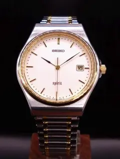 美品！SEIKO SPIRIT 5P32-6B30 電池パッキン交換済ベルト新品