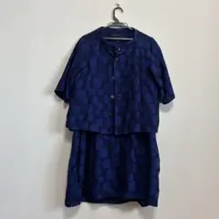 クレッシェント　ネイビー ドット柄 セットアップ
