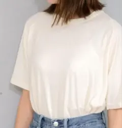 【SOWAN】肌着のようなしっとり感 半袖Tシャツ キナリ