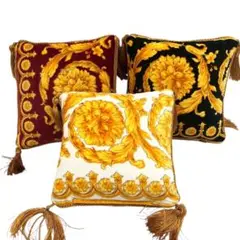 超希少◎ベルサーチ Versace ミニクッション 3個セット マルチカラー